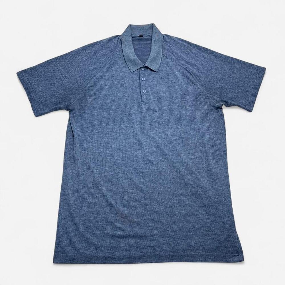 Lululemon Heathered Blue Performance Polo Shirt Men’s XL Golf Training Athletic